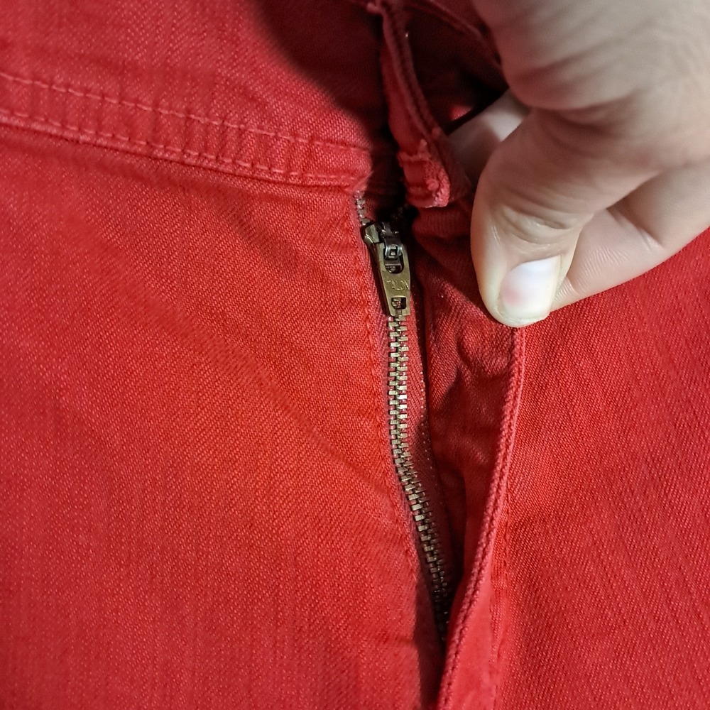 Y2K Red Apple Bottom Jeans Low Rise Apple Embroidered No Back Pockets‎ Size 12 - Picture 8 of 14